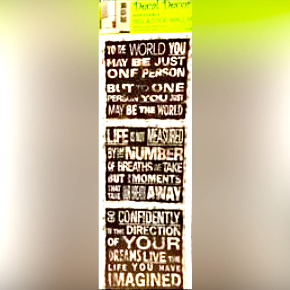 🎁FREE w/ ANY 3+ ITEM PURCHASE~NEW 3pc Words of Encouragement Peel & Stick Vinyl